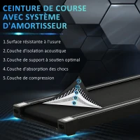 HOMCOM Tapis électrique de course pliable 1-12 Km/h 600 W écran LED multifonction 12 programmes noir(m-7)