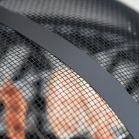 Outsunny Brasero boule de feu grille couvercle tisonnier métal(m-8)