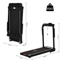 HOMCOM Tapis électrique de course pliable 1-12 Km/h 600 W écran LED multifonction 12 programmes noir(m-3)
