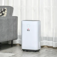 HOMCOM Deumidificatore da 25L 3 Modalità e 2 Velocità Timer 24h Design Silenzioso 33.5x23x57cm Bianco(m-2)