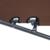 Outsunny Espreguiçadeira Reclinável  Dobrável com Encosto Ajustável Apoio de Braço  Apoio para os Pés Carga 136 kg 135x60x89 cm Marrom(m-12)