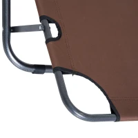 Outsunny Espreguiçadeira Reclinável  Dobrável com Encosto Ajustável Apoio de Braço  Apoio para os Pés Carga 136 kg 135x60x89 cm Marrom(m-11)