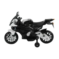 HOMCOM Moto Elettrica per Bambini 3-8 Anni con Licenza BMW, Velocità 2.5-5Km/h, Motocicletta Elettrica con Batteria 12V, Rotelle e Luci, 110x47x69 cm, Nero e Bianco(m-11)