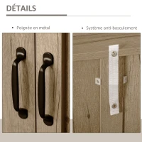 HOMCOM Buffet de Cuisine avec 2 Portes Style Rural Chic Placard avec étagère en Bois Aspect chêne 80I x 40P x 90H cm(m-7)