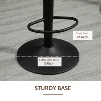 HOMCOM Bar Stools Set of 2, Adjustable Breakfast Dining Stools with Backrest, Footrest, Microfiber Cloth Kithchen Island Counter, Brown(m-7)