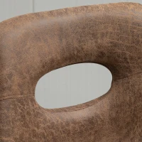 HOMCOM Bar Stools Set of 2, Adjustable Breakfast Dining Stools with Backrest, Footrest, Microfiber Cloth Kithchen Island Counter, Brown(m-10)