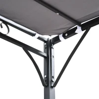 Outsunny 3x3m Freestanding Metal Wall Awning Canopy Grey(m-7)