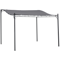 Outsunny Metal Wall Awning Canopy 3x3m Grey