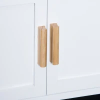 HOMCOM Mobiler de Bucătărie cu Roți, Suport de Pahare și Sticle din Bambus, 76x40x88cm(m-10)