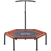 HOMCOM Mini Trampoline W/Adjustable Handle Bar - Black/Orange(m-11)