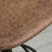 HOMCOM Bar Stools Set of 2, Adjustable Breakfast Dining Stools with Backrest, Footrest, Microfiber Cloth Kithchen Island Counter, Brown(m-9)