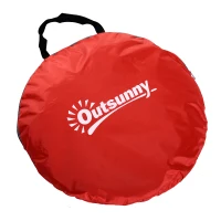 Outsunny Pop-up Portable Beach Tent-Red(m-8)
