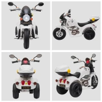 HOMCOM Moto Elettrica per Bambini 6V a 3 Ruote con Luci e Musica, Velocità 3km/h, Età 18-36 Mesi, 87x46x54cm, Bianco(m-8)