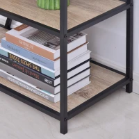 HOMCOM Scaffale Libreria da Parete in Stile Industriale con 9 Ripiani Asimmetrici in Legno e Metallo Nero 80x33x180cm(m-7)