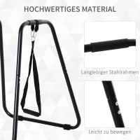 HOMCOM® Dipstation met slingtrainer dipstandaard parallel staven slingtrainer, staal, zwart, 90 x 81 x 92.5 cm(m-6)