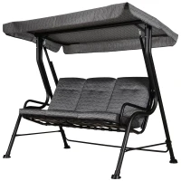 Outsunny Outdoor 3-person Metal Porch Swing Chair Patio Garden Poolside(m-11)