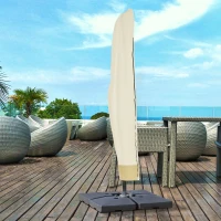 Outsunny Deluxe Large Garden Waterproof Parasol Cover Outdoor Furniture Patio Market Banana Umbrella Cantilever Protector Rain Dust Protective w/Zip (Φ56 x 220H (cm))(m-11)