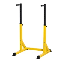 HOMCOM 83.5L x 71.5W x 126H cm Dip Station Chin Up Parallel Bars Pull Up Power Tower Home Gym Workout Bicep Tricep Fitness Equipment Height Adjustable(m-11)