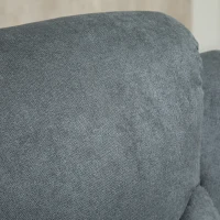 HOMCOM Ergonomic Reclining Sofa Recliner with Metal Base, Upholstered Chair with Armrest, Accent Chair, for Living Room Bedroom Dorm Office, Grey(m-10)