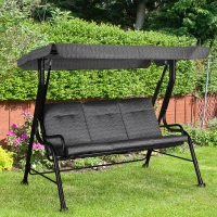 Outsunny Outdoor 3-person Metal Porch Swing Chair Patio Garden Poolside(m-10)