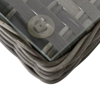 Outsunny Set Masa si Scaune de Gradina din Ratan Gri 7 piese(m-8)