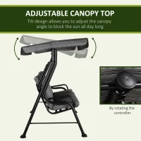 Outsunny Outdoor 3-person Metal Porch Swing Chair Patio Garden Poolside(m-4)
