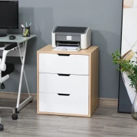 HOMCOM Modern File Cabinet Chest of Drawers Side Table with 3 Drawers for Home Office, Bedroom and Living room(m-6)