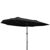 Outsunny 4.6L x 2.7W Outdoor Patio Umbrella with Twin Canopy Sunshade(m-10)