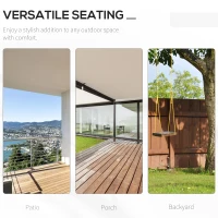 Outsunny 2 Seater Outdoor Porch Swing Chair Seat with Slat Design, Hanging Chains Wooden Hammock Bench for Garden Patio Yard,White(m-4)