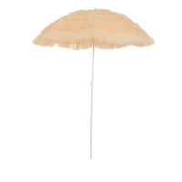 Outsunny 1.6m Patio Garden Hawaii Beach Sun Umbrella Sunshade Hawaiian Folding Tilting Crank Parasol (Yellow)