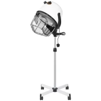 HOMCOM Professional Hair Dryer, Hooded Stand Up Hair Bonnet Dryer with Adjustable Height, Timer and Tempe, Floor Standing Rolling Base with Wheels for Beauty Salon Equipment Home(m-11)