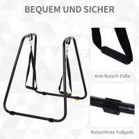 HOMCOM® Dipstation met slingtrainer dipstandaard parallel staven slingtrainer, staal, zwart, 90 x 81 x 92.5 cm(m-4)