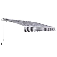 Outsunny Store banne manuel rétractable aluminium polyester imperméabilisé 3,5L x 2,5l m(m-1)