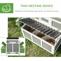 PawHut Large Chicken Coop Rabbit Hutch with Run Hen House Poultry Crate with Nesting Box for 6 Chickens Slide Out Tray Perches, 225x147x 85.5cm(m-5)