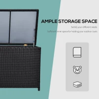 Outsunny Rattan Storage Box Outdoor Indoor Wicker Cabinet Chest Garden Furniture 118 x 54 x 59cm - Dark Brown(m-4)