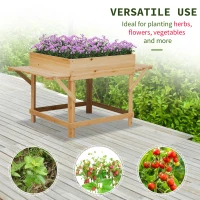 Outsunny Raised Garden Planter Bed with Non-woven Fabric Bag, Flower Box for Growing Herbs & Plants, Solid Wood Construction 51.5" x 29.5" x 29.5(m-4)