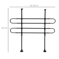 PawHut Grila de Protectie Reglabila pentru Animale Domestice pentru Masina, Negru(m-3)