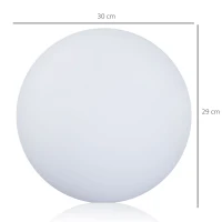 HOMCOM 16 RGB LED Ball Light, Colour Changing Mood Lamp (Globe Shape) with Rechargeable Battery, Remote Control - φ30 cm(m-3)