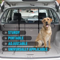 PawHut Grila de Protectie Reglabila pentru Animale Domestice pentru Masina, Negru(m-5)