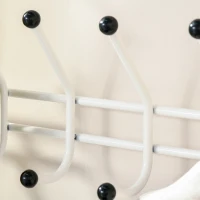 HOMCOM Móvel Cabide de Entrada com 18 Ganchos e Sapateira Armário de Entrada com Cabide com 3 Prateleiras 67x30x185cm Branco(m-7)