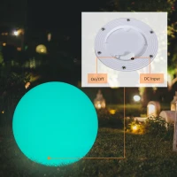 HOMCOM 16 RGB LED Ball Light, Colour Changing Mood Lamp (Globe Shape) with Rechargeable Battery, Remote Control - φ30 cm(m-5)