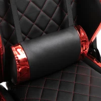 Vinsetto Holographic Stripe Gaming Chair Ergonomic Design PU Leather High Back 360° Swivel w/ 5 Wheels 2 Pillows Back Support Racing Chair Black&Red(m-9)