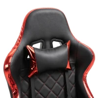 Vinsetto Holographic Stripe Gaming Chair Ergonomic Design PU Leather High Back 360° Swivel w/ 5 Wheels 2 Pillows Back Support Racing Chair Black&Red(m-8)