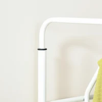 HOMCOM Móvel Cabide de Entrada com 18 Ganchos e Sapateira Armário de Entrada com Cabide com 3 Prateleiras 67x30x185cm Branco(m-9)