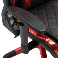 Vinsetto Holographic Stripe Gaming Chair Ergonomic Design PU Leather High Back 360° Swivel w/ 5 Wheels 2 Pillows Back Support Racing Chair Black&Red(m-10)