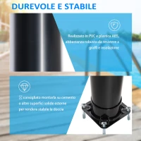 Outsunny Doccia Solare da 35L con Temperatura Regolabile e Rubinetto Inferiore, Ф16x217cm, Nero(m-7)