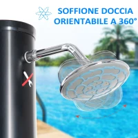 Outsunny Doccia Solare da 35L con Temperatura Regolabile e Rubinetto Inferiore, Ф16x217cm, Nero(m-6)
