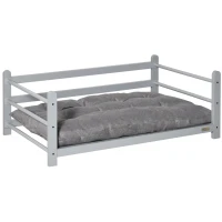 PawHut Raised Pet Bed for Medium Dogs w/ Washable Cushion, Grey(m-1)