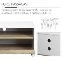 HOMCOM Carrello Porta TV con 1 Anta e Vani Aperti, Mobile per TV fino 42'' con Ruote, 80x45x39.5cm(m-6)