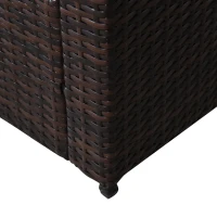 Outsunny 2-Seater Rattan Sofa  Furniture Set W/Cushions, Steel Frame-Brown(m-7)